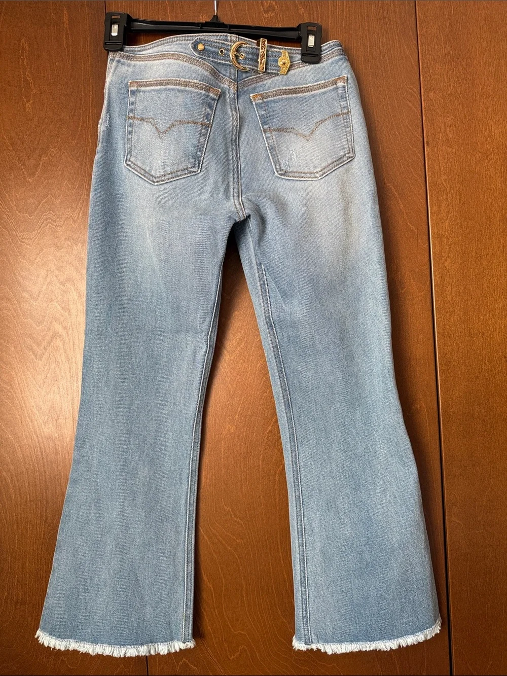 Versace Jeans Couture Sz US 24. Ret $300 NWT. Flare, Raw Hem Lightly Distressed - Picture 3 of 16